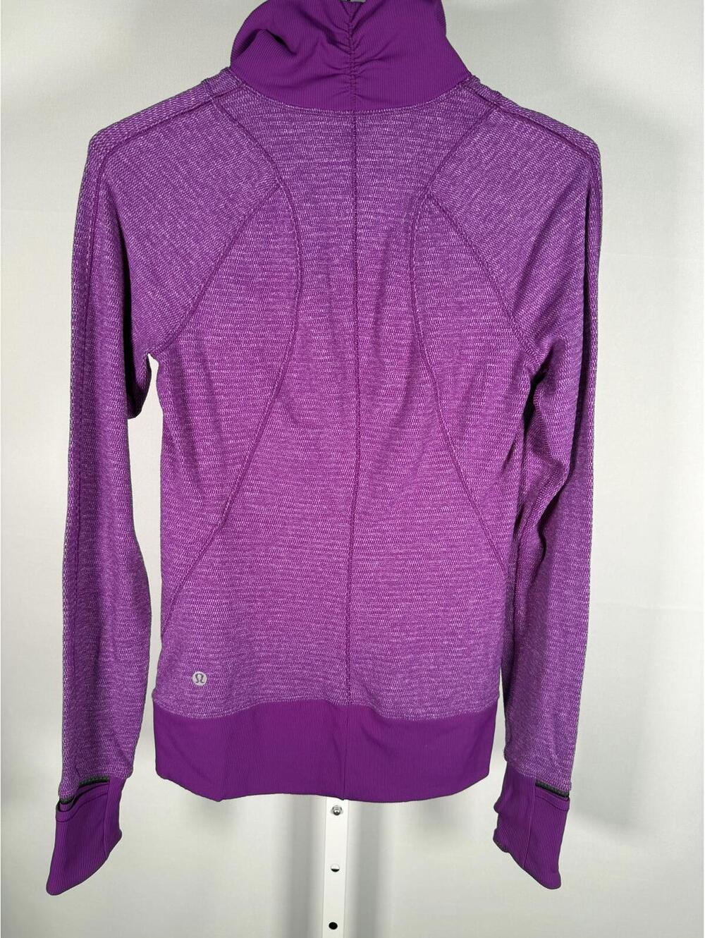 Lululemon Runderful 1/2 Zip Mini Check Pique Tender Violet Heathered Size 4 - Picture 5 of 8